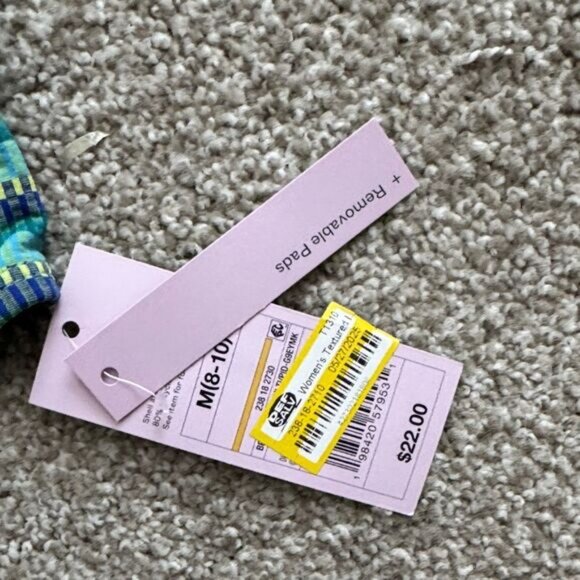 Striped Blue and Green Bikini Top Wild Fable Size M - Picture 2 of 5